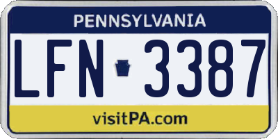 PA license plate LFN3387