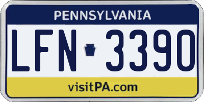 PA license plate LFN3390