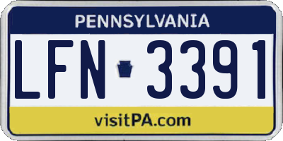 PA license plate LFN3391