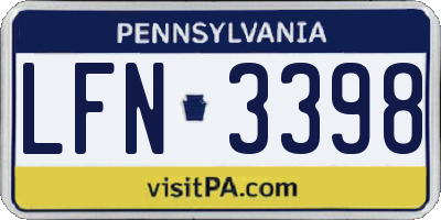 PA license plate LFN3398
