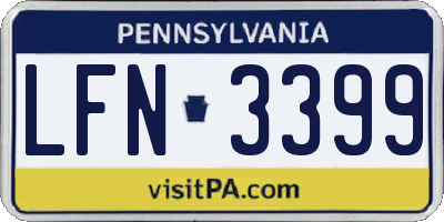 PA license plate LFN3399