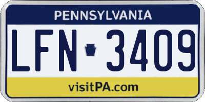 PA license plate LFN3409