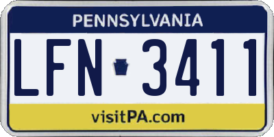 PA license plate LFN3411