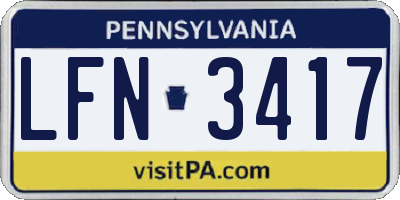 PA license plate LFN3417