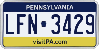 PA license plate LFN3429