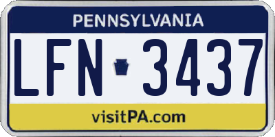 PA license plate LFN3437