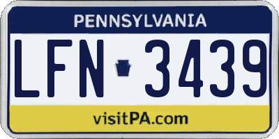 PA license plate LFN3439