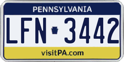PA license plate LFN3442