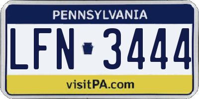 PA license plate LFN3444