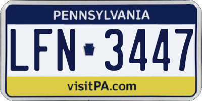 PA license plate LFN3447