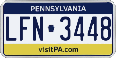 PA license plate LFN3448
