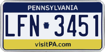 PA license plate LFN3451