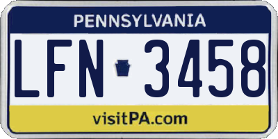 PA license plate LFN3458