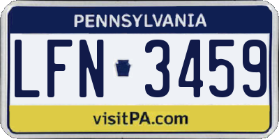 PA license plate LFN3459