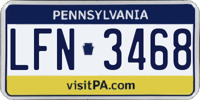 PA license plate LFN3468