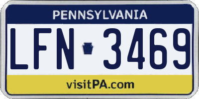 PA license plate LFN3469