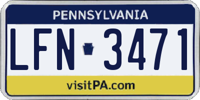 PA license plate LFN3471