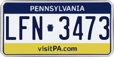 PA license plate LFN3473