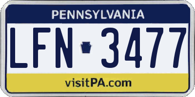 PA license plate LFN3477