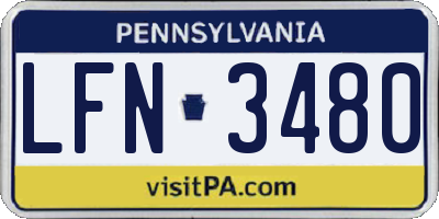 PA license plate LFN3480