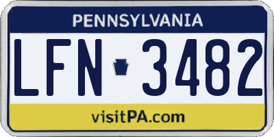 PA license plate LFN3482