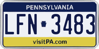 PA license plate LFN3483