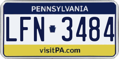 PA license plate LFN3484