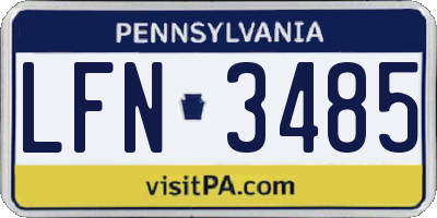 PA license plate LFN3485