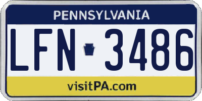 PA license plate LFN3486