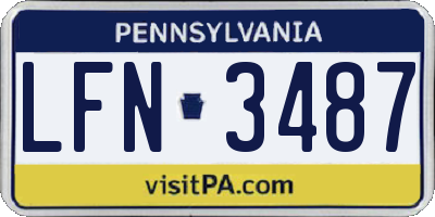 PA license plate LFN3487
