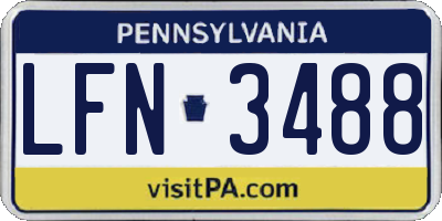 PA license plate LFN3488