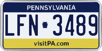 PA license plate LFN3489
