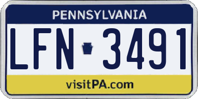 PA license plate LFN3491