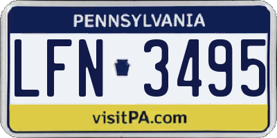 PA license plate LFN3495