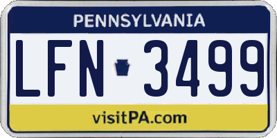 PA license plate LFN3499