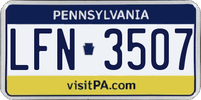 PA license plate LFN3507