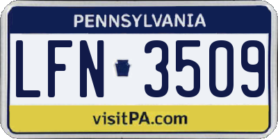PA license plate LFN3509