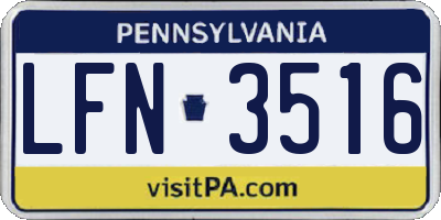 PA license plate LFN3516