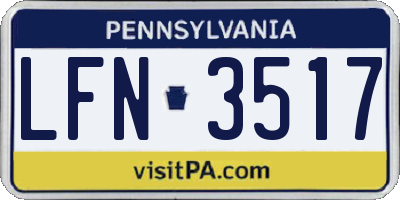 PA license plate LFN3517