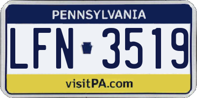 PA license plate LFN3519