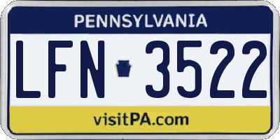 PA license plate LFN3522
