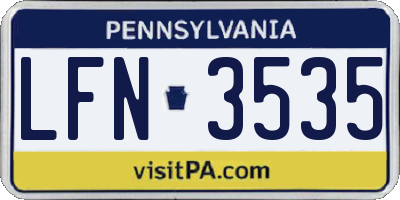 PA license plate LFN3535