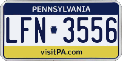 PA license plate LFN3556