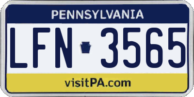 PA license plate LFN3565