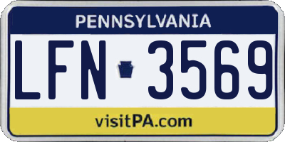 PA license plate LFN3569
