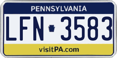 PA license plate LFN3583