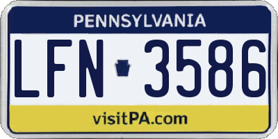 PA license plate LFN3586
