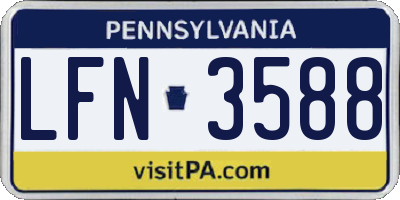 PA license plate LFN3588