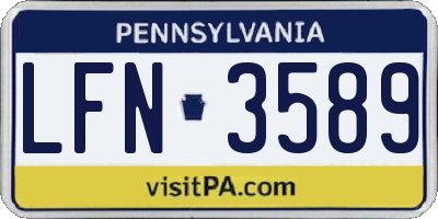 PA license plate LFN3589