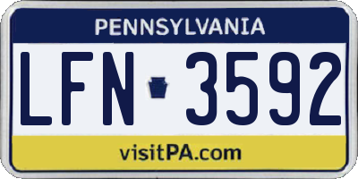PA license plate LFN3592